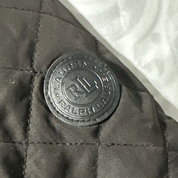 Ralph Lauren Black Quilted Jacket Gold Snaps Size S - Picture 8 of 16